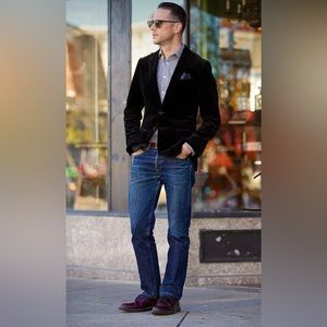 MEXX Black Velvet Velour Blazer